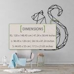 Cat Geometric Wall Decal - Dimensions