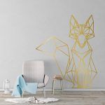 Fox Geometric Wall Decal - Gold Foil
