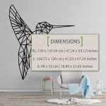 Hummingbird Geometric Wall Decal - Dimensions
