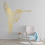 Hummingbird Geometric Wall Decal - Gold Foil