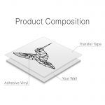 Hummingbird Geometric Wall Decal - Product Composition