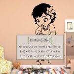 Baby Moana Wall Sticker - Dimensions