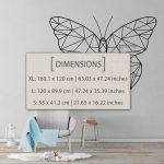 Butterfly Geometric Wall Decal - Dimensions