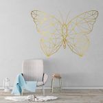 Butterfly Geometric Wall Decal - Gold Foil