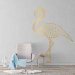 Flamingo Geometric Wall Decal - Gold Foil