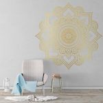 Flower Mandala Wall Decal - Gold Foil