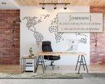 Geometric World Map 1 Wall Decal Dimensions 1