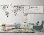 Geometric World Map 1 Wall Decal Dimensions