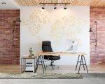 Geometric World Map 2 Wall Decal 1 Gold