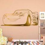 Lightning Mcqueen Wall Decal - Gold Foil