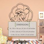 Little Mermaid Wall Decal - Dimensions
