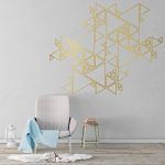 Mid Century Geometric Wall Decal - Gold Foil