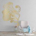 Octopus Geometric Wall Decal - Gold Foil