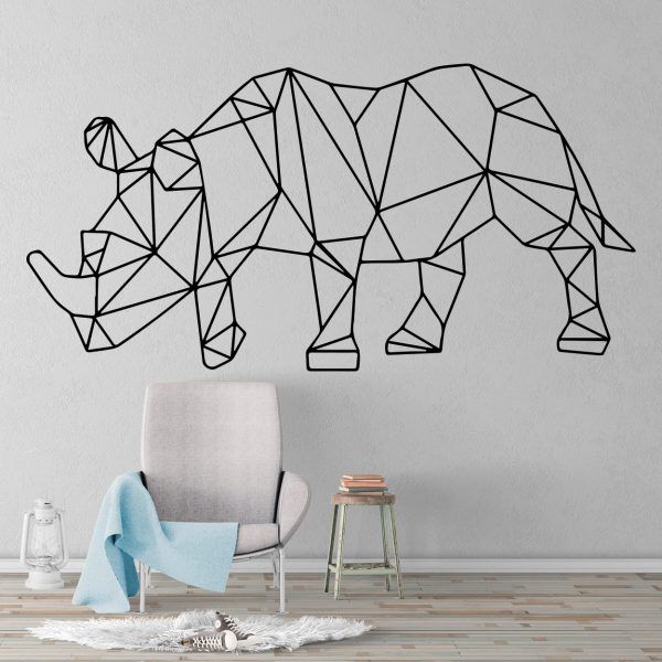 Rhino Geometric Wall Decal