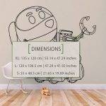 Robot Dog Wall Sticker - Dimensions