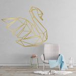 Swan Geometric Wall Decal - Gold Foil