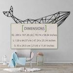 Whale Geometric Wall Decal - Dimensions