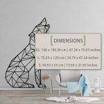 Wolf Geometric Wall Decal - Dimensions
