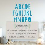 Alphabet Wall Decal - Dimensions