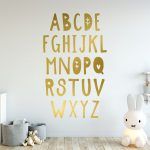 Alphabet Wall Decal - Gold Foil