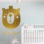 Bear Be Brave Wall Decal - Gold Foil