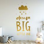 Dream Big Little One Wall Decal - Gold Foil