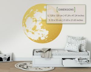 Gold Moon Wall Decal - Dimensions