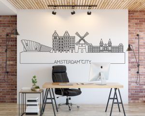 Skyline of Amsterdam City Wall Decal