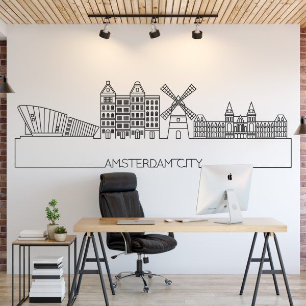 Skyline of Amsterdam City Wall Decal