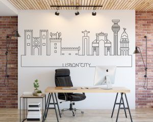 Skyline of Lisbon City Wall Decal