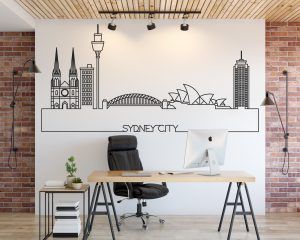 Skyline of Sidney City Wall Decal