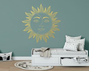 Sun And Moon Wall Decal - Gold Foil