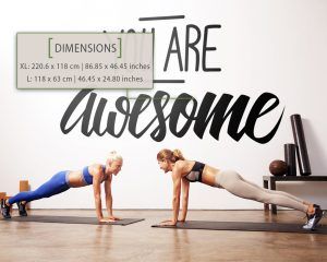 You Are Awesome Wall Sticker - Dimensions