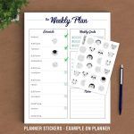 2 Pack Scandinavian Animals Mockup Stickers Planner