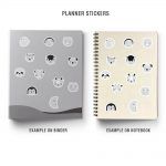 3 Pack Scandinavian Animals Mockup Stickers Binder