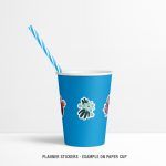 Flowers Mockup Stickers Paper Cup