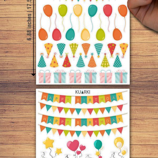 1 Birthday Party Pack Mockup Stickers Pack