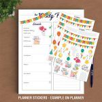 2 Birthday Party Pack Mockup Stickers Planner
