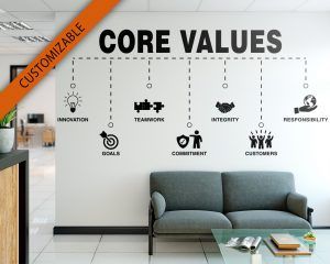 Core Values Wall Decal Customizable