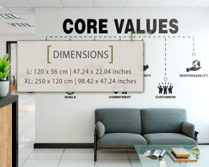 Core Values Wall Decal Dimensions