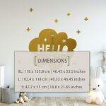 Hello Wall Decal - Dimensions
