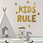 Kids Rule Wall Decal - Gold Foil