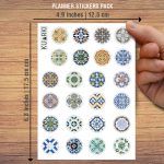 1 Round Tiles Mockup Stickers Pack