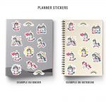 Cute Unicorns Mockup Stickers Binder