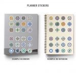 3 Round Tiles Mockup Stickers Binder