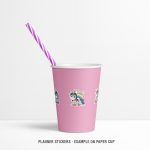 Cute Unicorns Mockup Stickers Paper Cup