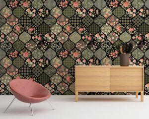 Black Patchwork Removable Wallpaper
