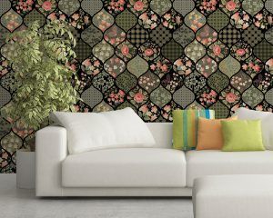 Black Patchwork Wallpaper