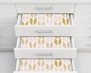 Geometric Gold Inside Drawer