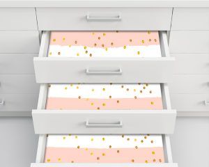 Gold Confetti Inside Drawer